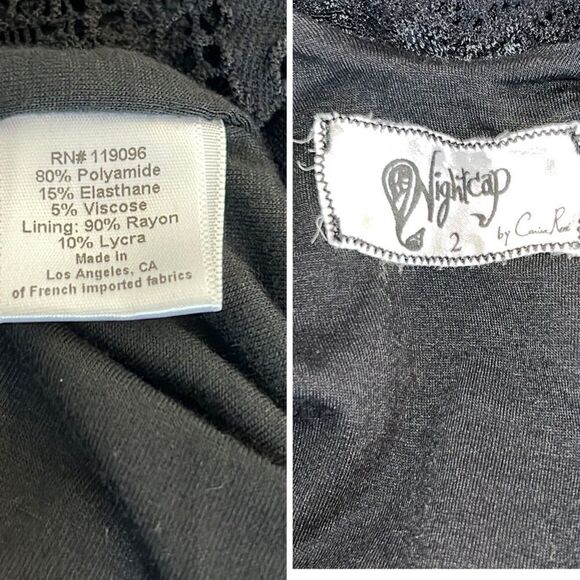 Nightcap Clothing Black Lace BodyCon Open Back Bellesleeve Mini medium - Picture 14 of 16